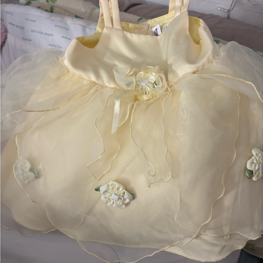 (2DRESSES) 6/9mo Yellow Floral Dress perfect for Easter + add’l summer dress